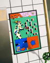 Glitch Puzzle Modern Duvar Tablosu – Renkli Dijital Bulmaca Poster