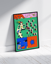 Glitch Puzzle Modern Duvar Tablosu – Renkli Dijital Bulmaca Poster