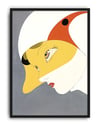 Golden Profile Modern Duvar Tablosu – Sarı Beyaz Sürreal Portre Poster