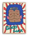 Good Luck Melek Ayıcık Modern Duvar Tablosu - Renkli Figüratif İllüstrasyon Poster
