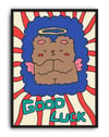 Good Luck Melek Ayıcık Modern Duvar Tablosu - Renkli Figüratif İllüstrasyon Poster