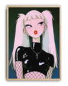Gothic Doll Modern Duvar Tablosu – Siyah Pembe Anime Poster
