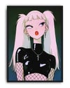 Gothic Doll Modern Duvar Tablosu – Siyah Pembe Anime Poster