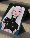 Gothic Doll Modern Duvar Tablosu – Siyah Pembe Anime Poster