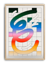 Gradient Flow Modern Duvar Tablosu – Renkli Grid Abstract Poster