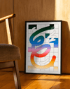 Gradient Flow Modern Duvar Tablosu – Renkli Grid Abstract Poster