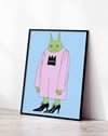 Green Fang Modern Duvar Tablosu - Pembe Elbiseli Figüratif Poster