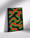 Green Pulse Modern Duvar Tablosu – Kırmızı Yeşil Abstract Poster