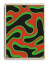 Green Pulse Modern Duvar Tablosu – Kırmızı Yeşil Abstract Poster