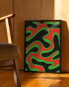 Green Pulse Modern Duvar Tablosu – Kırmızı Yeşil Abstract Poster