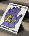 Hi & Bye Tokyo Modern Duvar Tablosu – Mor Sarı Japon Grafik Poster