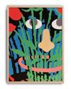Hidden Garden Modern Duvar Tablosu – Renkli Abstract Yüz ve Botanik Poster