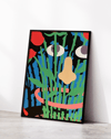 Hidden Garden Modern Duvar Tablosu – Renkli Abstract Yüz ve Botanik Poster