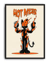 Hot Mess Modern Duvar Tablosu - Siyah Turuncu Evil Figüratif Poster