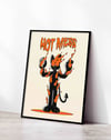 Hot Mess Modern Duvar Tablosu - Siyah Turuncu Evil Figüratif Poster