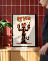Hot Mess Modern Duvar Tablosu - Siyah Turuncu Evil Figüratif Poster
