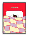 Insomnia Cat Renkli Retro Kedi Duvar Tablosu