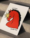 Introvert Horse Kırmızı At İllüstrasyon Duvar Tablosu