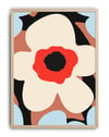 Ivory Bloom Krem Kırmızı Soyut Çiçek Duvar Tablosu