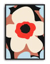 Ivory Bloom Krem Kırmızı Soyut Çiçek Duvar Tablosu