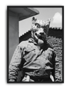 Jaguar Mask Modern Duvar Tablosu – Siyah Beyaz Fotoğraf Poster
