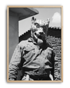 Jaguar Mask Modern Duvar Tablosu – Siyah Beyaz Fotoğraf Poster
