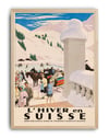 L'Hiver en Suisse (1921) – Émile Cardinaux İsviçre Alpler! Vintage Seyahat Posteri