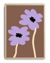 Lilac Bloom Lila Kahverengi Minimal Çiçek Duvar Tablosu
