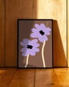 Lilac Bloom Lila Kahverengi Minimal Çiçek Duvar Tablosu