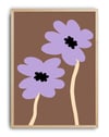 Lilac Bloom Lila Kahverengi Minimal Çiçek Duvar Tablosu