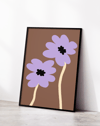 Lilac Bloom Lila Kahverengi Minimal Çiçek Duvar Tablosu