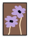 Lilac Bloom Lila Kahverengi Minimal Çiçek Duvar Tablosu