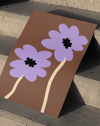 Lilac Bloom Lila Kahverengi Minimal Çiçek Duvar Tablosu