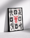 Little Ritual Modern Duvar Tablosu – Siyah Beyaz Kırmızı Demon Poster