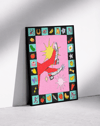 Lucky Kick Modern Duvar Tablosu – Renkli Sürreal Bot Poster