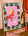Lucky Kick Modern Duvar Tablosu – Renkli Sürreal Bot Poster