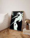 Luminous Blade Modern Duvar Tablosu – Siyah Beyaz Neon Anime Poster
