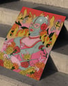 Masked Bloom Modern Duvar Tablosu - embe Çiçekli Sürreal Figüratif Poster