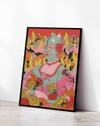 Masked Bloom Modern Duvar Tablosu - embe Çiçekli Sürreal Figüratif Poster