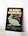 Mi Amigo Invencible Retro Duvar Tablosu - Yeşil Tavşan Figüratif Poster