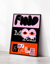 Mind More Modern Duvar Tablosu – Pembe Turuncu Tipografik Poster