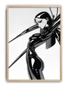 Mono Blade Modern Duvar Tablosu – Siyah Beyaz Futuristik Figür Poster