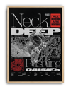 Neck Deep Pushing Daisies Duvar Tablosu – Siyah Beyaz Grunge Poster