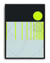 Neon Balance Modern Duvar Tablosu – Siyah Açık Mavi Minimal Geometrik Poster
