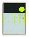 Neon Balance Modern Duvar Tablosu – Siyah Açık Mavi Minimal Geometrik Poster