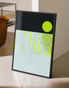 Neon Balance Modern Duvar Tablosu – Siyah Açık Mavi Minimal Geometrik Poster