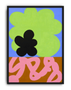Neon Bloom Modern Duvar Tablosu – Mavi Yeşil Abstract Çiçek Poster