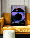 Neon Eclipse Modern Duvar Tablosu – Mor Mavi Futuristik Tipografik Poster