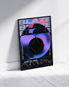 Neon Eclipse Modern Duvar Tablosu – Mor Mavi Futuristik Tipografik Poster