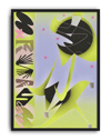 Neon Flora Modern Duvar Tablosu – Lime Mor Soyut Grafik Poster